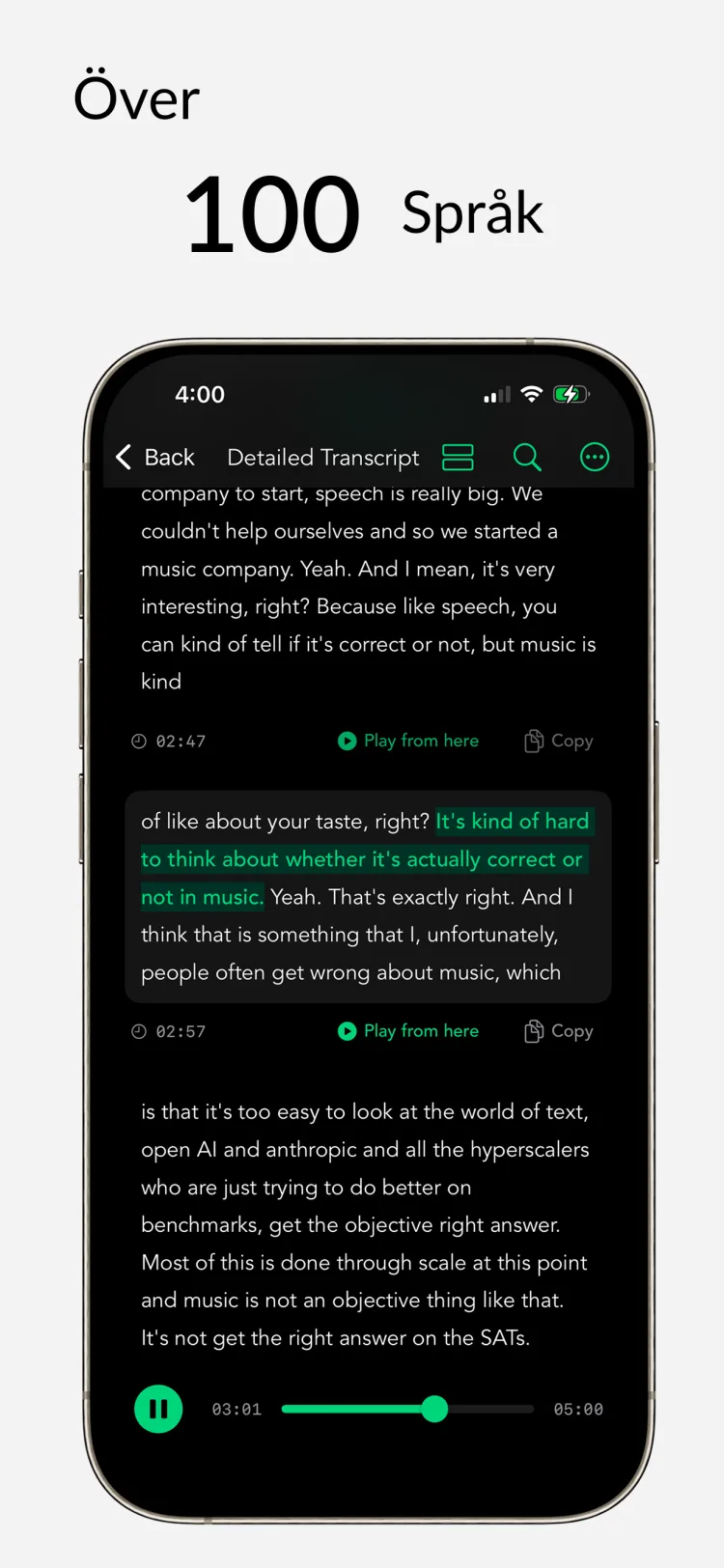 Flerspråkigt stöd - WhisperNotes app interface